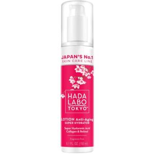 Hada Labo Tokyo Anti-Ageing Super Hydrator Lotion with Super Hyaluronic Acid, Collagen & Retinol, for Age 40+, 150 ml Bottle (Pack of 1) Hada Labo Tokyo Anti-Ageing Super Hydrator Lotion with Super Hyaluronic Acid, Collagen & Retinol, for Age 40+, 150 ml Bottle (Pack of 1)