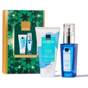 Avon Anew Hyaluronic Serum Gift Set, with Hydrate & Plump Water Cream 50ml & Serum 30ml in Gift Box, Hyaluronic Acid & Pro Vita-D Technology, Reduce Fine-Lines & Wrinkles, Hydrating Skin Care Avon Anew Hyaluronic Serum Gift Set, with Hydrate & Plump Water Cream 50ml & Serum 30ml in Gift Box, Hyaluronic Acid & Pro Vita-D Technology, Reduce Fine-Lines & Wrinkles, Hydrating Skin Care
