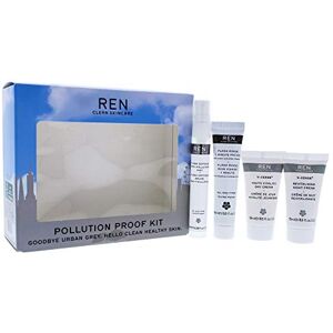 REN Clean Skincare Pollution Proof Kit by REN for Unisex 4 Pc 0.5oz Flash Rinse 1 Minute Facial, V-Cense Youth Vitality Day Cream,V-Cense Revitalising Night Cream, 0.30oz Flash Defense Anti-Pollution Mist REN Clean Skincare Pollution Proof Kit by REN for Unisex 4 Pc 0.5oz Flash Rinse 1 Minute Facial, V-Cense Youth Vitality Day Cream,V-Cense Revitalising Night Cream, 0.30oz Flash Defense Anti-Pollution Mist