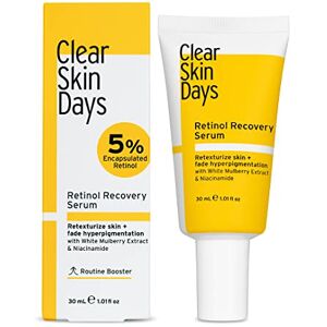 Clear Skin Days 5% Retinol Recovery Face Serum With Niacinamide Treats Scarring, Hyperpigmentation, Fine Lines & Wrinkles Brightens Skin & Increases Cell Turnover, 30ml Clear Skin Days 5% Retinol Recovery Face Serum With Niacinamide Treats Scarring, Hyperpigmentation, Fine Lines & Wrinkles Brightens Skin & Increases Cell Turnover, 30ml