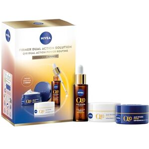 NIVEA Firmer Dual Action Solution Gift Pack (3 Products), Gift Set For Women, Includes Face Serum (30ml), Day Cream With SPF 15 (50ml) and Night Cream (50ml), Anti-Wrinkle Skin Care Essentials NIVEA Firmer Dual Action Solution Gift Pack (3 Products), Gift Set For Women, Includes Face Serum (30ml), Day Cream With SPF 15 (50ml) and Night Cream (50ml), Anti-Wrinkle Skin Care Essentials