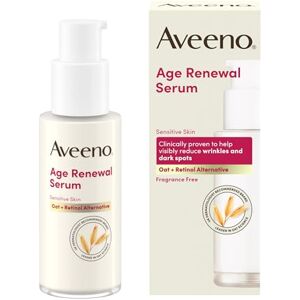 Aveeno Face Age Renewal Serum (1 x 30ml), Oat + Retinol Alternative, Gentle on Sensitive Skin, Visibly Improve Wrinkles, Dark Spots, and Firmness, Fragrance Free Aveeno Face Age Renewal Serum (1 x 30ml), Oat + Retinol Alternative, Gentle on Sensitive Skin, Visibly Improve Wrinkles, Dark Spots, and Firmness, Fragrance Free