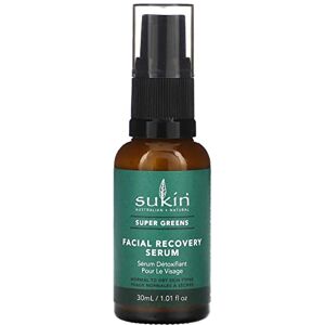 Sukin Super Greens Facial Recovery Serum 30ml- with Acai & Goji Berry; cruelty free & vegan friendly has a light consistency for speedy absorption & infused detoxifying ingredients. Sukin Super Greens Facial Recovery Serum 30ml- with Acai & Goji Berry; cruelty free & vegan friendly has a light consistency for speedy absorption & infused detoxifying ingredients.