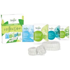 Simple Sheet Mask Collection 4 piece Moisturising Gift Set with a Headband & Wristband Simple Sheet Mask Collection 4 piece Moisturising Gift Set with a Headband & Wristband