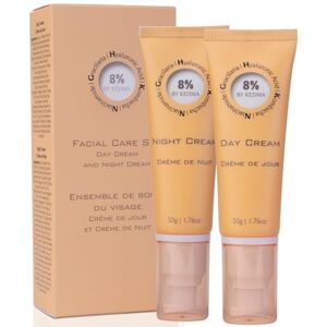 KEDMA 8% Hydrating Day & Night Cream Set With Hyaluronic Acid, Collagen, and Kombucha Anti-Aging & Radiance Suitable for All Skin Types Free from Parabens, Sulfates, and Silicones 2x50g KEDMA 8% Hydrating Day & Night Cream Set With Hyaluronic Acid, Collagen, and Kombucha Anti-Aging & Radiance Suitable for All Skin Types Free from Parabens, Sulfates, and Silicones 2x50g