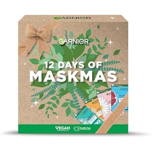 Garnier Face & Eye Mask Gift Set, 12 Vegan Sheet Masks with Vitamin C, Hyaluronic Acid, Lavender, Pomegranate, & Green Tea, Approved by Cruelty Free International, Vegan Garnier Face & Eye Mask Gift Set, 12 Vegan Sheet Masks with Vitamin C, Hyaluronic Acid, Lavender, Pomegranate, & Green Tea, Approved by Cruelty Free International, Vegan