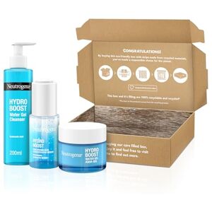 Neutrogena Hydro Boost 3-Step Regime with Face Cleanser (1x 200ml), Face Moisturiser (1x 50ml), and Hyaluronic Serum (1x 15ml), with Hyaluronic Acid to Strengthen Skin's Natural Barrier Neutrogena Hydro Boost 3-Step Regime with Face Cleanser (1x 200ml), Face Moisturiser (1x 50ml), and Hyaluronic Serum (1x 15ml), with Hyaluronic Acid to Strengthen Skin's Natural Barrier