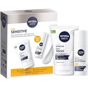 NIVEA MEN Sensitive Face Skincare Gift Pack (2 Products), Gift Set For Men, Includes Face Wash (100ml) and Daily Moisturiser With SPF30 (50ml), Ideal For Sensitive Skin NIVEA MEN Sensitive Face Skincare Gift Pack (2 Products), Gift Set For Men, Includes Face Wash (100ml) and Daily Moisturiser With SPF30 (50ml), Ideal For Sensitive Skin