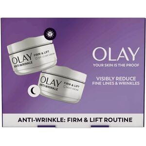 Olay Anti-Wrinkle Firm & Lift Giftset: SPF15 Day Face Cream 50ml + Night Cream Moisturiser 50ml, Anti-Ageing Skin Care Olay Anti-Wrinkle Firm & Lift Giftset: SPF15 Day Face Cream 50ml + Night Cream Moisturiser 50ml, Anti-Ageing Skin Care