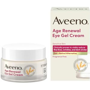 Aveeno Face Age Renewal Eye Gel Cream (1 x 15ml), Oat + Retinol Alternative, Gentle on Sensitive Skin, Visibly Reduces Fine Lines, Wrinkles, and Dark Circles, Fragrance Free Aveeno Face Age Renewal Eye Gel Cream (1 x 15ml), Oat + Retinol Alternative, Gentle on Sensitive Skin, Visibly Reduces Fine Lines, Wrinkles, and Dark Circles, Fragrance Free