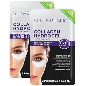 Skin Republic Collagen Eye Patches for Younger Looking Eyes Helps with Fine Lines and Wrinkles Reduces Dark Circles & Undereye Bags Made in Korea Pack of 2 6 Pairs of Eye Patches Skin Republic Collagen Eye Patches for Younger Looking Eyes Helps with Fine Lines and Wrinkles Reduces Dark Circles & Undereye Bags Made in Korea Pack of 2 6 Pairs of Eye Patches
