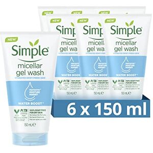 Simple Water Boost Micellar Facial Gel Wash 150ml,pack of 6 Simple Water Boost Micellar Facial Gel Wash 150ml,pack of 6