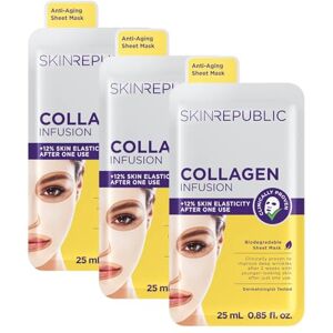 Skin Republic Collagen & Vitamin E Infusion Sheet Mask Helps with Fine Lines & Wrinkles For Younger-looking Skin Made in Korea (Pack of 3) Skin Republic Collagen & Vitamin E Infusion Sheet Mask Helps with Fine Lines & Wrinkles For Younger-looking Skin Made in Korea (Pack of 3)