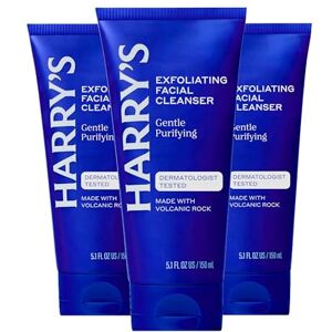 Harry's Exfoliating Face Wash for Men, Gentle Facial Skin Care Products with Volcanic Rock Exfoliant, Dermatologist Tested, 150ml, 3 Pack Harry's Exfoliating Face Wash for Men, Gentle Facial Skin Care Products with Volcanic Rock Exfoliant, Dermatologist Tested, 150ml, 3 Pack