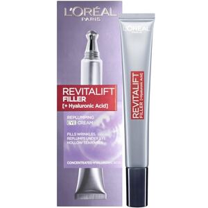 L'Oreal Paris L’Oréal Paris Revitalift Filler Replumping Anti-Ageing Eye Cream, Formulated for eye-area, Moisturiser Targets Deep Wrinkles & Replumps Under-Eye Area, Formulated with Hyaluronic Acid, 15ml L'Oreal Paris L’Oréal Paris Revitalift Filler Replumping Anti-Ageing Eye Cream, Formulated for eye-area, Moisturiser Targets Deep Wrinkles & Replumps Under-Eye Area, Formulated with Hyaluronic Acid, 15ml