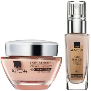 Avon Anew Protinol Power Duo, Day Cream 50ml + Serum 30ml, For Stronger, Healthier Feeling Skin, Ultimate Skincare Duo, Powered by Collagen, Cruelty Free Avon Anew Protinol Power Duo, Day Cream 50ml + Serum 30ml, For Stronger, Healthier Feeling Skin, Ultimate Skincare Duo, Powered by Collagen, Cruelty Free