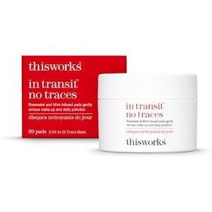 This Works In Transit No Traces Cleansing Pads, Rosewater & Mint Infused Facial Wipes, Gentle Make-Up Remover (80 pads) This Works In Transit No Traces Cleansing Pads, Rosewater & Mint Infused Facial Wipes, Gentle Make-Up Remover (80 pads)