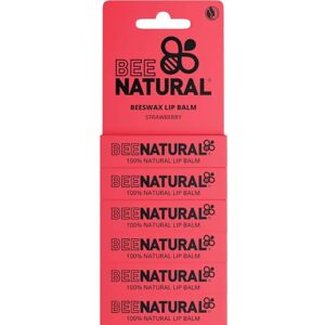 Bee Natural 100% Natural Moisturising Lip Balm Strawberry Pack of 6 Bee Natural 100% Natural Moisturising Lip Balm Strawberry Pack of 6