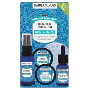 Beauty Kitchen Seahorse Plankton + Discovery Collection Hydrating Moisturiser, Cleanser, Mask, Oil & Sponge For Fine Lines, Wrinkes & Uneven Skin Tone Vegan/Cruelty Free Beauty Kitchen Seahorse Plankton + Discovery Collection Hydrating Moisturiser, Cleanser, Mask, Oil & Sponge For Fine Lines, Wrinkes & Uneven Skin Tone Vegan/Cruelty Free