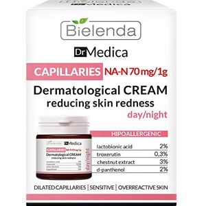 Bielenda Dr Medica - Reduces Skin Redness, Prevents The Formation Of New Veins Enhances Elasticity Of Capillaries - Dr Medica Capillary Skin Dermatologic Anti-Redness Face Cream Day/Night - 50 ml