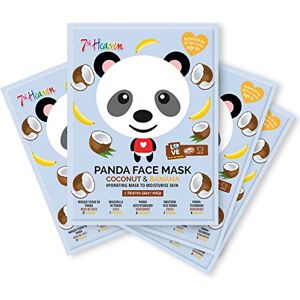 7th Heaven Panda Party Sheet Face Mask Skincare Set, Pack of 4 – Sheet Mask Infused with Coconut and Banana to Hydrate & Soothe Skin – Suitable for Ages 8+ 7th Heaven Panda Party Sheet Face Mask Skincare Set, Pack of 4 – Sheet Mask Infused with Coconut and Banana to Hydrate & Soothe Skin – Suitable for Ages 8+