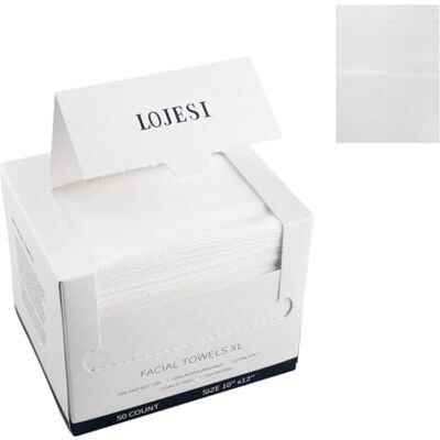 Lotsdonxia 50 Pcs White Plant Fibre Face Towels 25x30cm – Ultra Soft Disposable Facial Cleansing Wipes for Makeup Removal & Sensitive Skin Lotsdonxia 50 Pcs White Plant Fibre Face Towels 25x30cm – Ultra Soft Disposable Facial Cleansing Wipes for Makeup Removal & Sensitive Skin