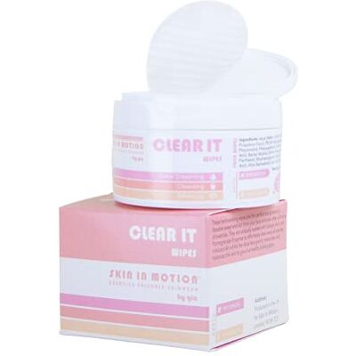Skin In Motion Clear It Cleansing Makeup Remover Wipes with Salicylic Acid, Sweat Removing, Cleansing Pads with Aloe Vera, Hot Flushes Relief, Menopause Skincare 40 Wipes Skin In Motion Clear It Cleansing Makeup Remover Wipes with Salicylic Acid, Sweat Removing, Cleansing Pads with Aloe Vera, Hot Flushes Relief, Menopause Skincare 40 Wipes