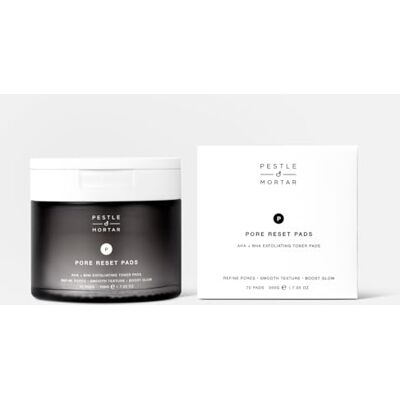 Pestle & Mortar Pore Reset Pads – AHA BHA Exfoliating Toner Pads with Salicylic Acid, Glycolic Acid & Lactic Acid, Dual-Sided Facial Pads for Pores, Blackheads, Uneven Texture & Dull Skin, 70 Count Pestle & Mortar Pore Reset Pads – AHA BHA Exfoliating Toner Pads with Salicylic Acid, Glycolic Acid & Lactic Acid, Dual-Sided Facial Pads for Pores, Blackheads, Uneven Texture & Dull Skin, 70 Count
