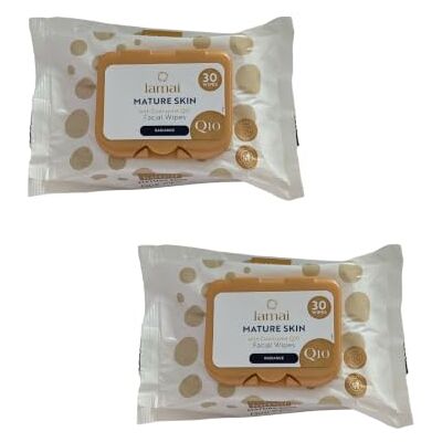 Crwp mature skin Age Reverse Facial Wipes with Coenzyme Q10 and Vitamin E, 30 Wipes, For Mature Skin, Pack of 2 with card.(New packaging same great product!) Crwp mature skin Age Reverse Facial Wipes with Coenzyme Q10 and Vitamin E, 30 Wipes, For Mature Skin, Pack of 2 with card.(New packaging same great product!)