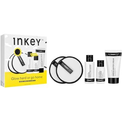 The INKEY List INKEY List Glow Hard or Go Home Gift Set, Includes 2 Cleansing Pads, Hydrating Cream-to-Milk Cleanser, Hyaluronic Acid Serum, Omega Water Cream, Skincare Trio for Glowing Skin The INKEY List INKEY List Glow Hard or Go Home Gift Set, Includes 2 Cleansing Pads, Hydrating Cream-to-Milk Cleanser, Hyaluronic Acid Serum, Omega Water Cream, Skincare Trio for Glowing Skin