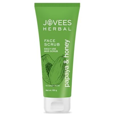 Jovees Herbal Papaya & Honey Face Scrub For Women/Men Size: 100ml x Pack of 1 Skin Type: Normal to Dry Skin Use for: Neck and Face Mud Purifies Deep Cleanses Skin Tanned & Pigmented Skin Jovees Herbal Papaya & Honey Face Scrub For Women/Men Size: 100ml x Pack of 1 Skin Type: Normal to Dry Skin Use for: Neck and Face Mud Purifies Deep Cleanses Skin Tanned & Pigmented Skin