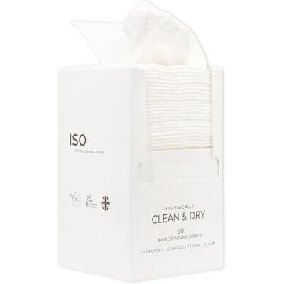 Isoclean Soft Cotton Disposable Face Towel – Textured Dry Wipes for Makeup Removal & Facial Cleansing – Ultra Absorbent, Dual-Texture Face Cloth for Sensitive Skin, No Fragrance Box of 60 Isoclean Soft Cotton Disposable Face Towel – Textured Dry Wipes for Makeup Removal & Facial Cleansing – Ultra Absorbent, Dual-Texture Face Cloth for Sensitive Skin, No Fragrance Box of 60