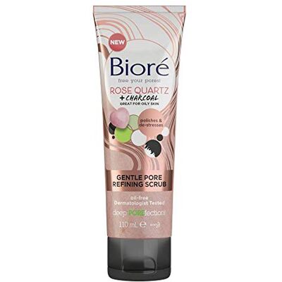 Bioré Biore Rose Quartz and Charcoal Gentle Pore Refining Face Scrub for Oily Skin, 110 ml (Pack of 1) Bioré Biore Rose Quartz and Charcoal Gentle Pore Refining Face Scrub for Oily Skin, 110 ml (Pack of 1)