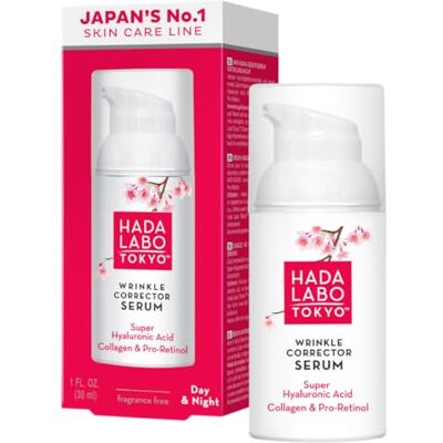 Hada Labo Tokyo Wrinkle Corrector Day & Night Serum – Anti-Ageing Skin Renewal with Retinol and Hyaluronic Acid, 30ml (Pack of 1) Hada Labo Tokyo Wrinkle Corrector Day & Night Serum – Anti-Ageing Skin Renewal with Retinol and Hyaluronic Acid, 30ml (Pack of 1)