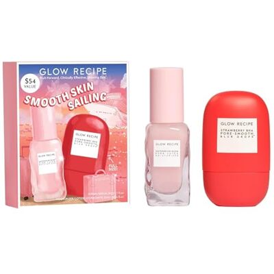 Glow Recipe Smooth Skin Sailing Skincare Set Watermelon Glow Rose Juice Moisturising Face + Silicone-Free Bha Strawberry Pore Minimiser Overflow Drops (2 Count) Glow Recipe Smooth Skin Sailing Skincare Set Watermelon Glow Rose Juice Moisturising Face + Silicone-Free Bha Strawberry Pore Minimiser Overflow Drops (2 Count)
