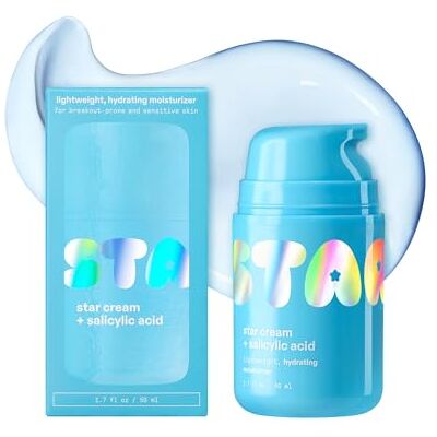 Starface World Starface Star Cream® Salicylic Acid Lightweight Face Moisturizer, 1.7 fl oz Dermatologist Tested • Lightweight Hydration • Fragrance Free • Salicylic Acid Unclogs Pores & Repairs Dryness • Vegan Starface World Starface Star Cream® Salicylic Acid Lightweight Face Moisturizer, 1.7 fl oz Dermatologist Tested • Lightweight Hydration • Fragrance Free • Salicylic Acid Unclogs Pores & Repairs Dryness • Vegan