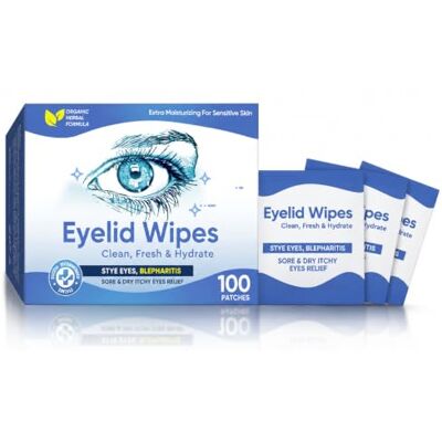 NIMVERA Eyelid Wipes for Blepharitis, 100 Individually Wrapped Eye Wipes Safe Botanical Formula, Deeply Cleanses Lash Roots, Soothes Dry Eyes & Redness, Gentle Daily Hygiene Care NIMVERA Eyelid Wipes for Blepharitis, 100 Individually Wrapped Eye Wipes Safe Botanical Formula, Deeply Cleanses Lash Roots, Soothes Dry Eyes & Redness, Gentle Daily Hygiene Care