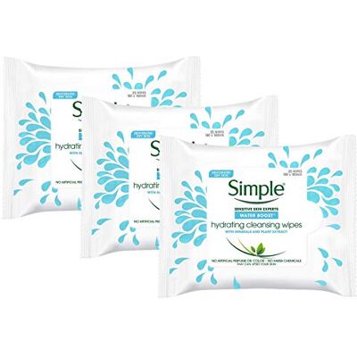 Simple Water Boost Hydrating Cleansing Wipes 3 Pack Simple Water Boost Hydrating Cleansing Wipes 3 Pack