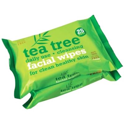 HOCHSTE ® Facial Wipes, Moist Cleansing Wipes, Revitalising, Gently Removes Makeup, ravel Friendly Skincare Wipes for Home, Office, Gym & On-the-Go Use (2x25s, TEA TREE, Pack of 1) HOCHSTE ® Facial Wipes, Moist Cleansing Wipes, Revitalising, Gently Removes Makeup, ravel Friendly Skincare Wipes for Home, Office, Gym & On-the-Go Use (2x25s, TEA TREE, Pack of 1)