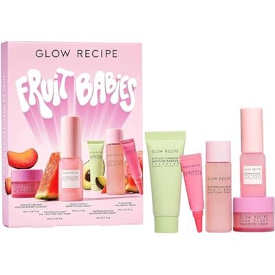Glow Recipe Fruit Babies Skincare Kit Gift Set with Ceramide Facial Cleanser + BHA Toner + Vitamin C Eye Cream + Hyaluronic Acid Cream + Niacinamide Dew Drops (5 Count) Glow Recipe Fruit Babies Skincare Kit Gift Set with Ceramide Facial Cleanser + BHA Toner + Vitamin C Eye Cream + Hyaluronic Acid Cream + Niacinamide Dew Drops (5 Count)