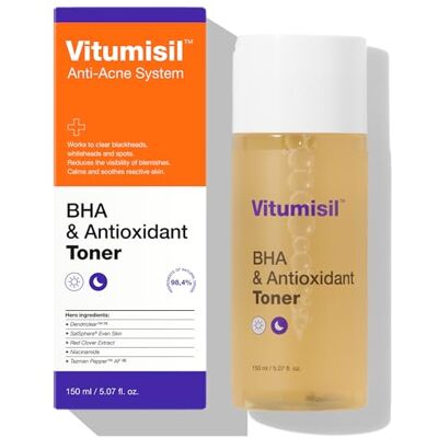 Dermz Vitumisil BHA Toner Salicylic Acid & Niacinamide, 150ml Antioxidant facial toner, 150ml, with salicylic acid BHA and niacinamide for acne-prone, oily skin Dermz Vitumisil BHA Toner Salicylic Acid & Niacinamide, 150ml Antioxidant facial toner, 150ml, with salicylic acid BHA and niacinamide for acne-prone, oily skin