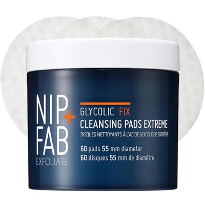 Nip+Fab Glycolic Fix Toner Pads 5% Glycolic Acid, 60 Pads Facial Pads with Glycolic Acid (AHA) and Salicylic Acid (BHA), Resurfacing, Deep Pore Clearing & Skin Radiance Nip+Fab Glycolic Fix Toner Pads 5% Glycolic Acid, 60 Pads Facial Pads with Glycolic Acid (AHA) and Salicylic Acid (BHA), Resurfacing, Deep Pore Clearing & Skin Radiance