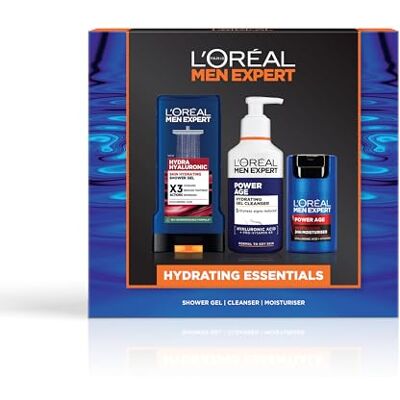L’Oréal Paris men expert L'Oréal Men Expert Hydrating Essentials Gift Set, Shower Gel, Cleanser and Moisturiser, Hyaluronic Acid, For Men, Intense 24H Hydration, Anti-Aging Care, Complete Grooming Trio L’Oréal Paris men expert L'Oréal Men Expert Hydrating Essentials Gift Set, Shower Gel, Cleanser and Moisturiser, Hyaluronic Acid, For Men, Intense 24H Hydration, Anti-Aging Care, Complete Grooming Trio