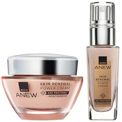 Avon Anew Protinol Power Duo, Day Cream 50ml + Serum 30ml, For Stronger, Healthier Feeling Skin, Ultimate Skincare Duo, Powered by Collagen, Cruelty Free Avon Anew Protinol Power Duo, Day Cream 50ml + Serum 30ml, For Stronger, Healthier Feeling Skin, Ultimate Skincare Duo, Powered by Collagen, Cruelty Free