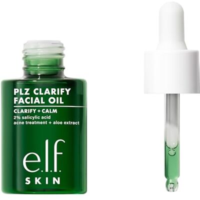 e.l.f. SKIN PLZ Clarify Facial Oil, Face Oil for Treating & Preventing Spots, Helps Calm Redness, Made with Salicylic Acid, Vegan & Cruelty-Free, 30ml e.l.f. SKIN PLZ Clarify Facial Oil, Face Oil for Treating & Preventing Spots, Helps Calm Redness, Made with Salicylic Acid, Vegan & Cruelty-Free, 30ml