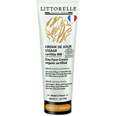 Littorelle Day Face Cream Organic Certified 99% Natural Origin – Dry Skin Cream Sensitive Care with Organic Barley Water, Chamomile, Sweet Almond Oil, Honey Made in France – Moisturizer Men & Women 100ml Littorelle Day Face Cream Organic Certified 99% Natural Origin – Dry Skin Cream Sensitive Care with Organic Barley Water, Chamomile, Sweet Almond Oil, Honey Made in France – Moisturizer Men & Women 100ml