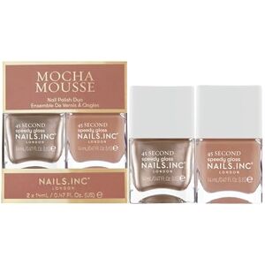 Nails Inc 45 Second Speedy Gloss Mocha Mousse Nail Polish Duo, Espresso Nude Shades, Brown Hues, Glossy, No Chip, Long Lasting, Quick Dry, Air Dry, Professional Manicure & Pedicure, Vegan, 2 Piece Set Nails Inc 45 Second Speedy Gloss Mocha Mousse Nail Polish Duo, Espresso Nude Shades, Brown Hues, Glossy, No Chip, Long Lasting, Quick Dry, Air Dry, Professional Manicure & Pedicure, Vegan, 2 Piece Set