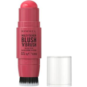 Rimmel Multi Tasker Blush'N'Brush, Dual-Ended Blush Stick with Built-in Brush, Cream-to-Powder Formula for a Smooth, Weightless Finish, Cherry On Point, 8g Rimmel Multi Tasker Blush'N'Brush, Dual-Ended Blush Stick with Built-in Brush, Cream-to-Powder Formula for a Smooth, Weightless Finish, Cherry On Point, 8g