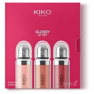 Kiko Milano Glossy Lip Set 03, Lip Kit: 3 Moisturising Lip Glosses With A Volumising 3D Effect Kiko Milano Glossy Lip Set 03, Lip Kit: 3 Moisturising Lip Glosses With A Volumising 3D Effect