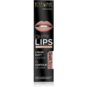EVELINE COSMETICS Oh! My Lips OH! MY LIPS Matte Liquid Lipstick & Lip Liner Set 01 Long-lasting, Hydrating, and Smoothing with Vitamin E & Hyaluronic Acid EVELINE COSMETICS Oh! My Lips OH! MY LIPS Matte Liquid Lipstick & Lip Liner Set 01 Long-lasting, Hydrating, and Smoothing with Vitamin E & Hyaluronic Acid